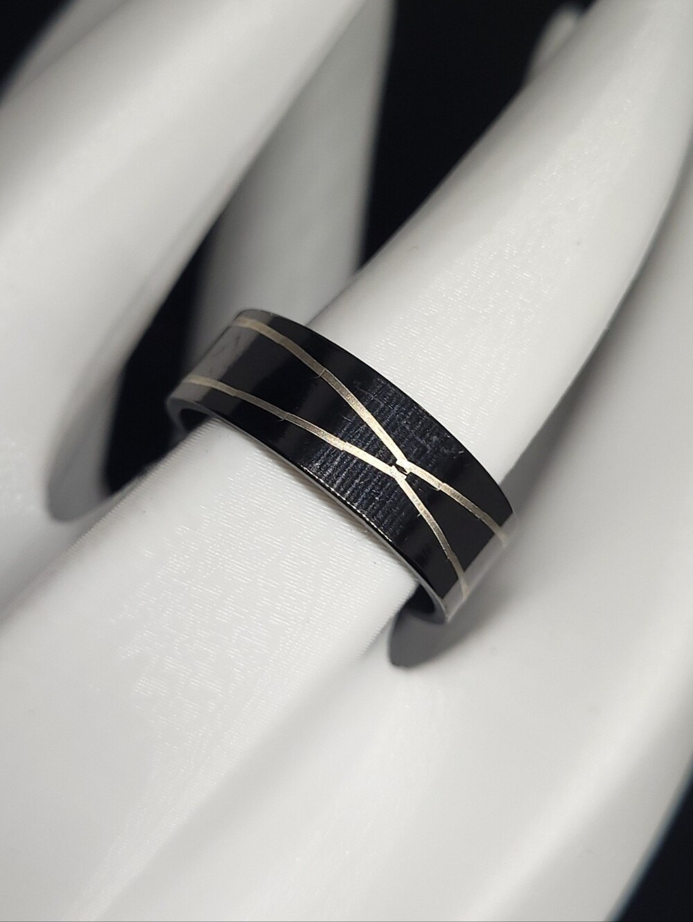 $1 | 9 | X-Inlay Wide Band Ring